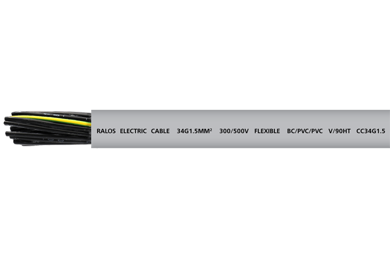 CC5G0.5 - 0.5mm 4C+E Flexible Control Cable Grey