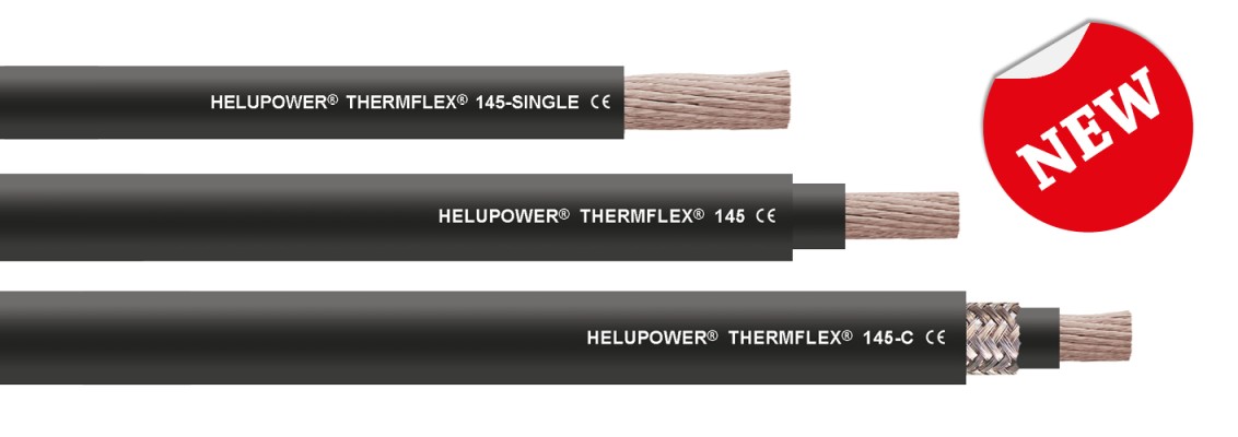 Three thermflex cables and a sticker that says: new