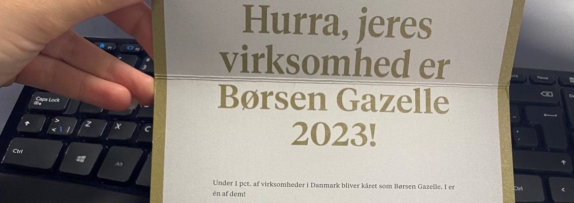 Brev fra Børsen med prisen Gazelle 