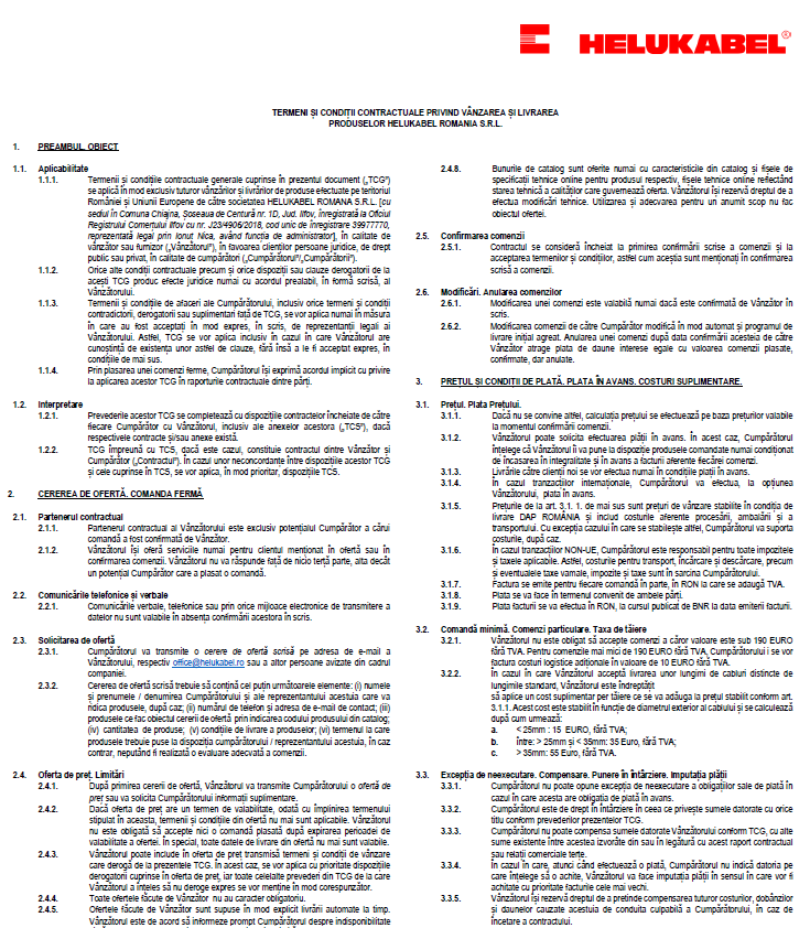 Termeni și condiții HELU Romania
