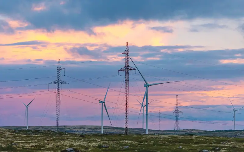 Wind Turbines in the Sunset