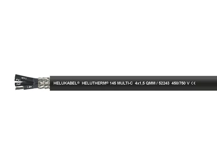 HELUTHERM® 145 MULTI-C - skärmad, temperaturbeständig, halogenfri och maringodkänd styrkabel