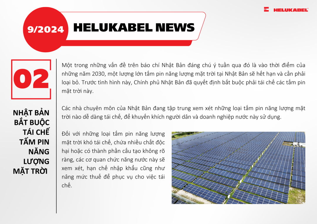 Nhật Bản bắt buộc tái chế tấm pin năng lượng mặt trời 
