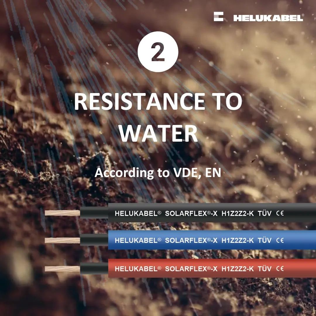 Factors that make SOLARFLEX cables safe for direct burial - Resistance to water factor