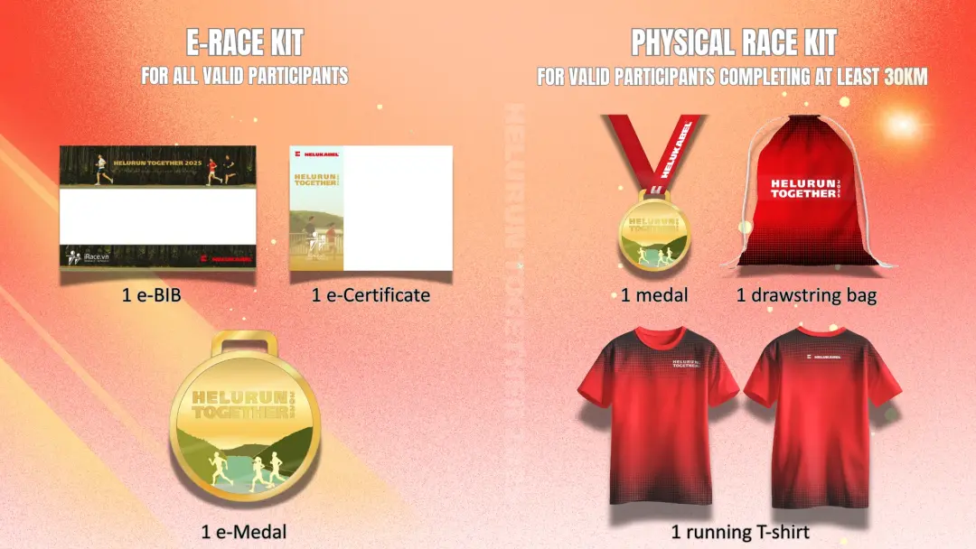 A race kit for valid participants
