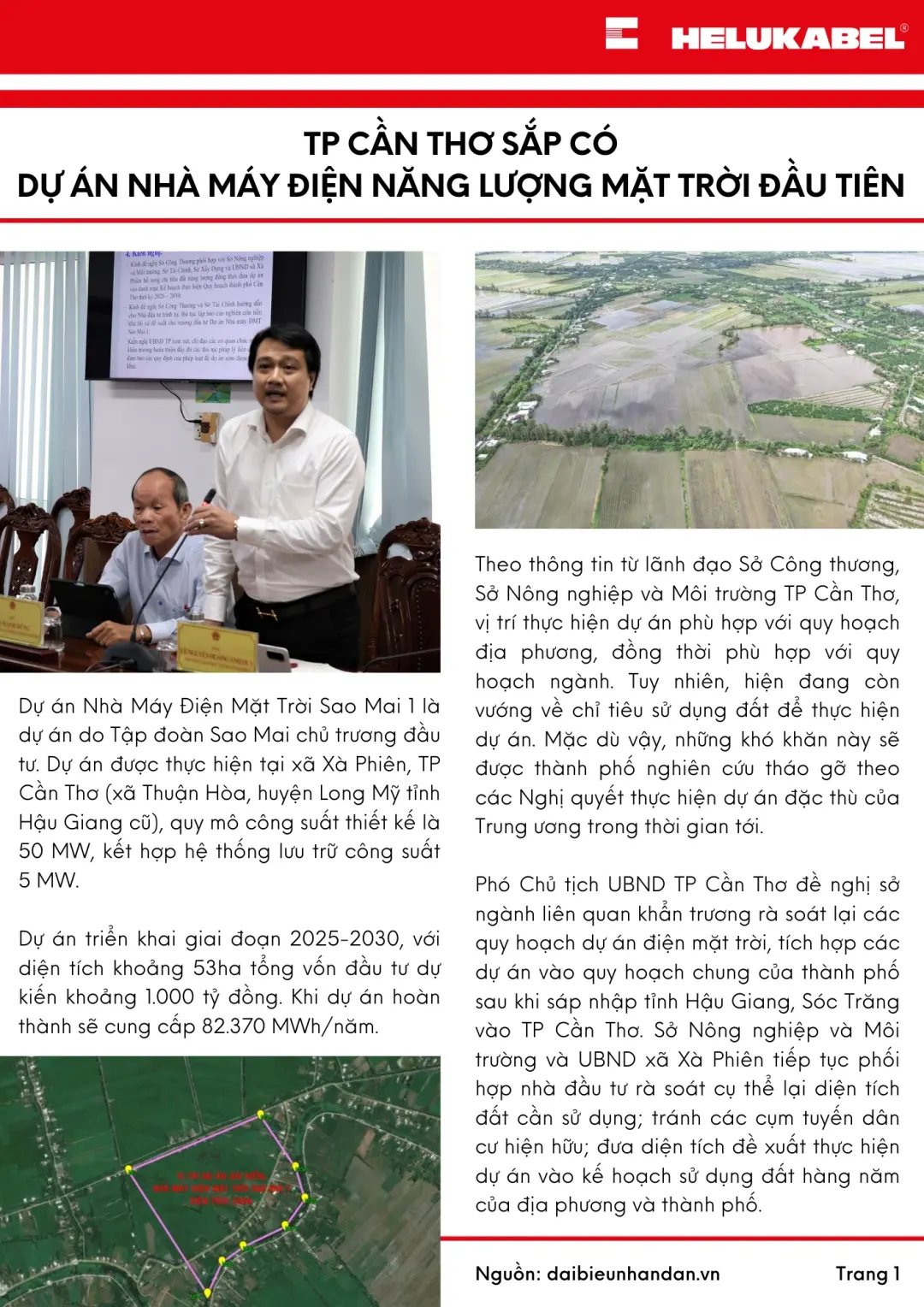 Bản tin HELUKABEL Quý 4/2025 dự án điện mặt trời ở Cần Thơ
