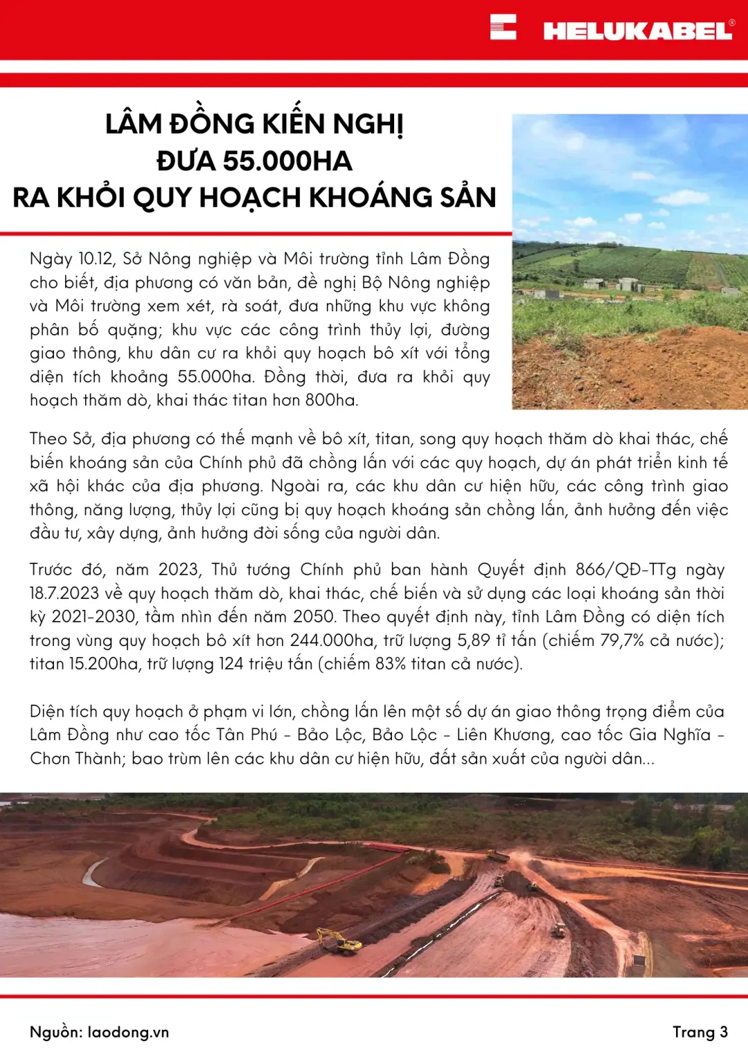 Bản tin HELUKABEL Quý 4/2025 Lâm Đồng kiến nghị đưa 55.000ha ra khỏi quy hoạch khoáng sản