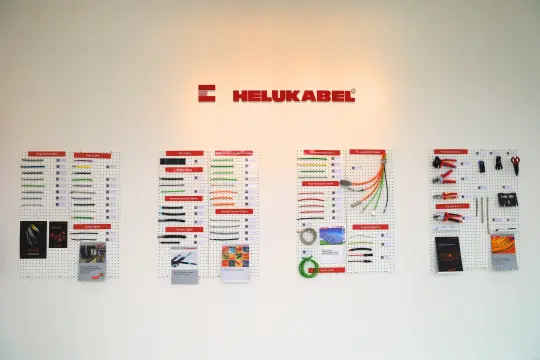 A visual display of cables and accessories