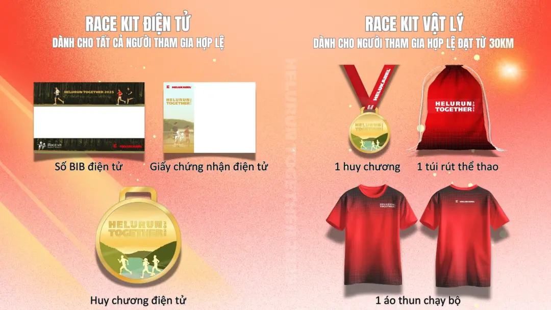 Bộ race kit cho người tham gia hợp lệ