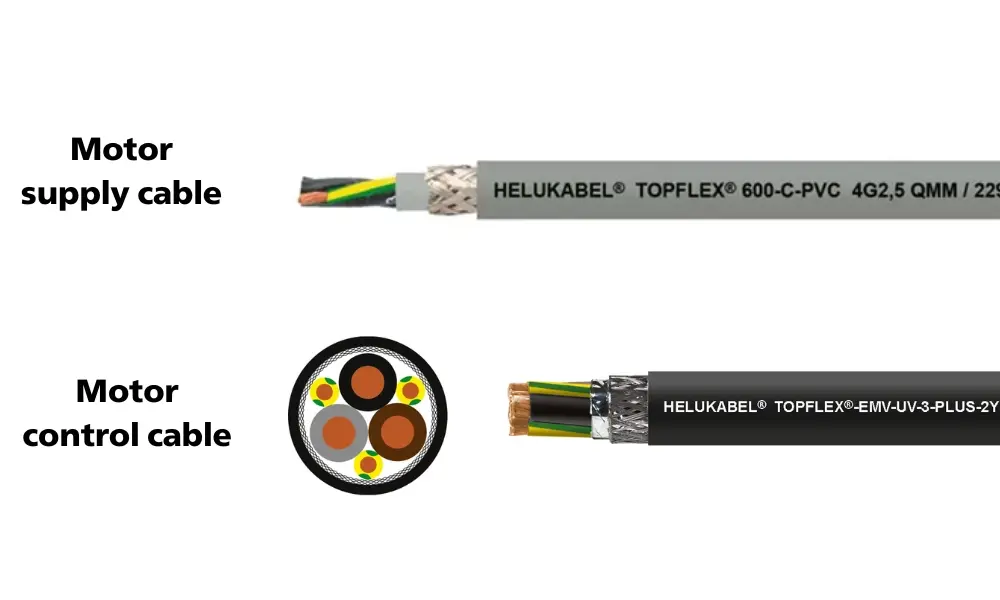Cáp cấp nguồn động cơ và cáp điều khiển động cơ