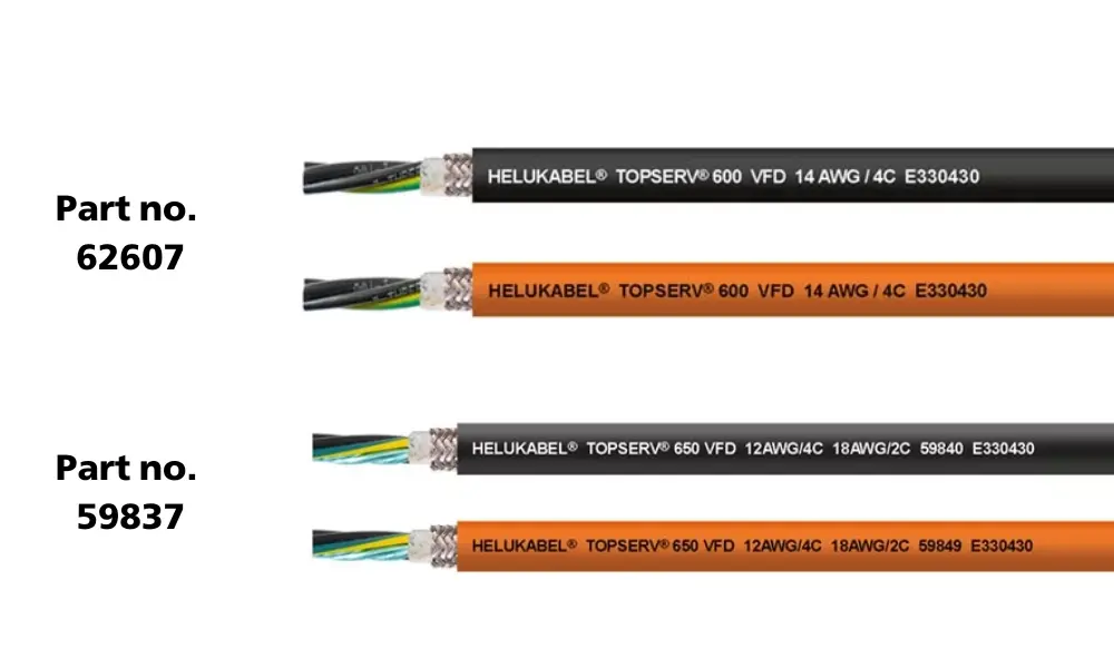 Cáp servo & feedback vỏ bọc TPE của HELUKABEL: TOPSERV 600/650 VFD