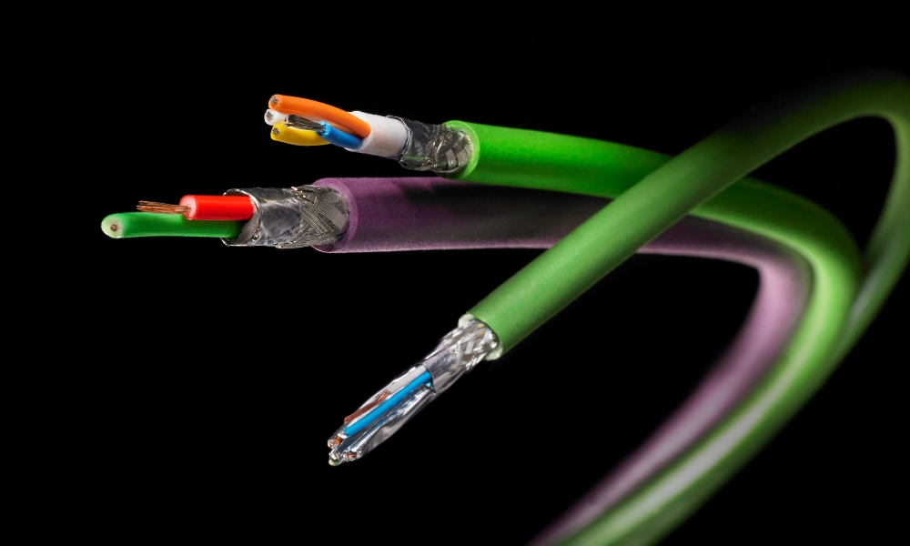 The RS485 cable features a twisted-pair conductor design combined with two shielding layers to ensure stable signal transmission over distances of up to 1,200 meters.