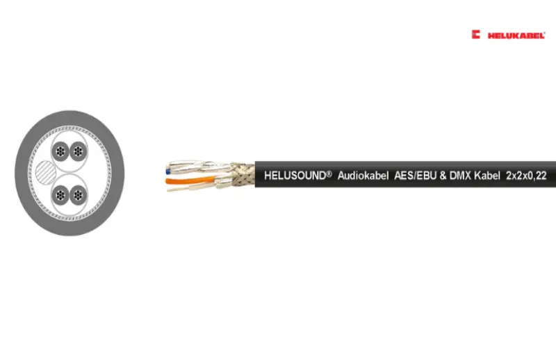 Dây âm thanh chống nhiễu HELUSOUND® AES/EBU DMX TP BLACK