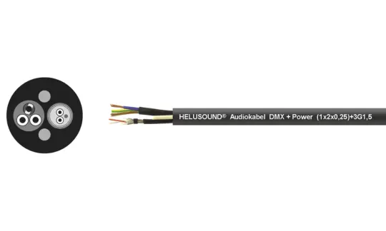 HELUSOUND® DMX + POWER black 1 x 2 x 0.25 + 3 G 1.5 mm²