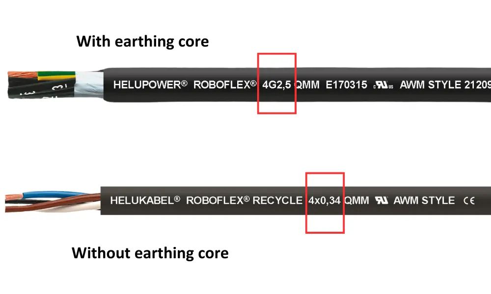 Ký hiệu dây điện có dây nối đất và không có dây nối đất