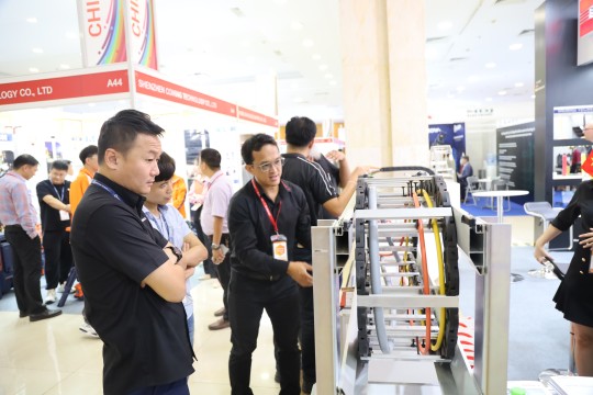 Visitors are learning about the Marathon system.