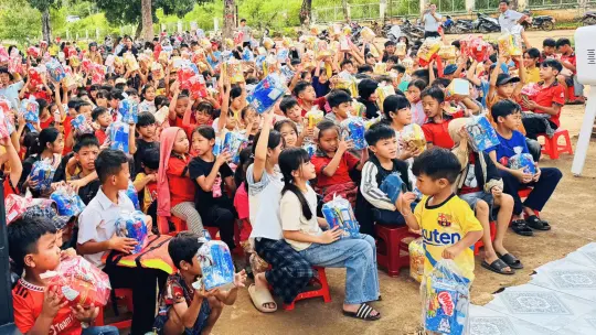 The children were excited to receive their gifts