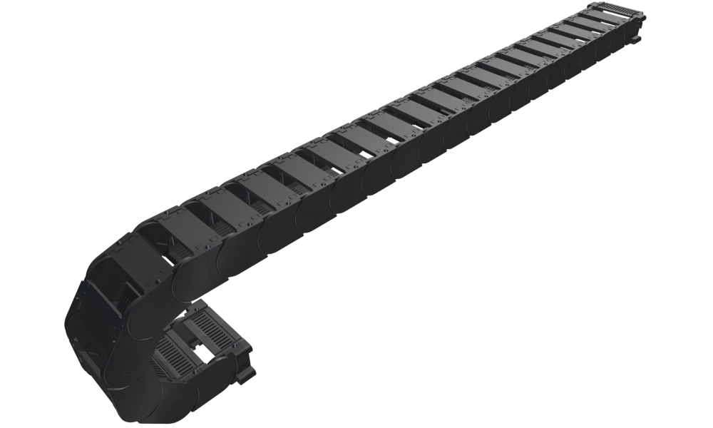 What is a semi-enclosed plastic chain?