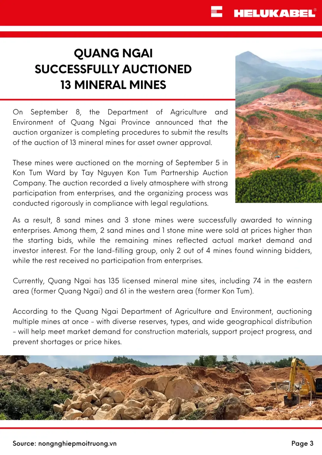 HELUKABEL News in Quarter 3 Quang Ngai mineral mines