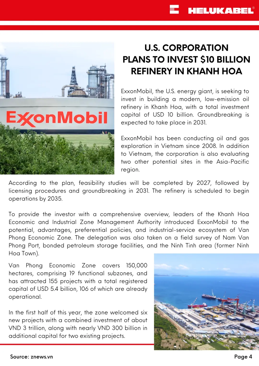 HELUKABEL News in Quarter 3 Refinery plants in Khanh Hoa