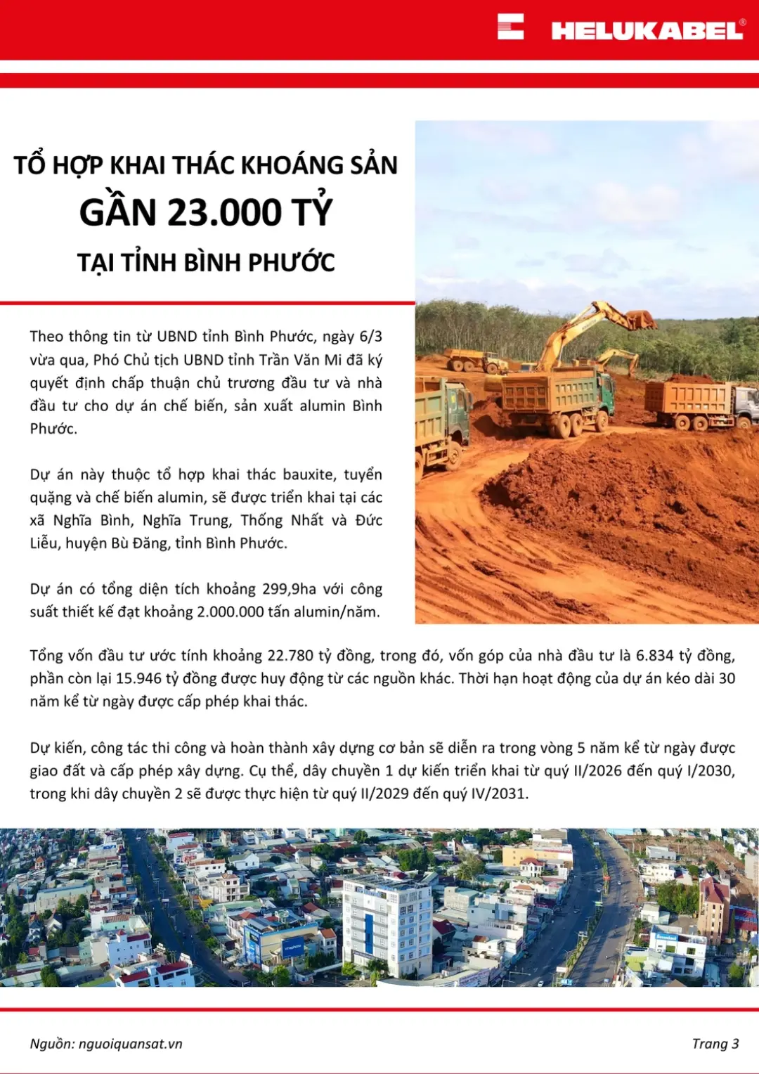 Tổ hợp khai thác khoáng sản gần 23.000 tỷ tại tỉnh Bình Phước