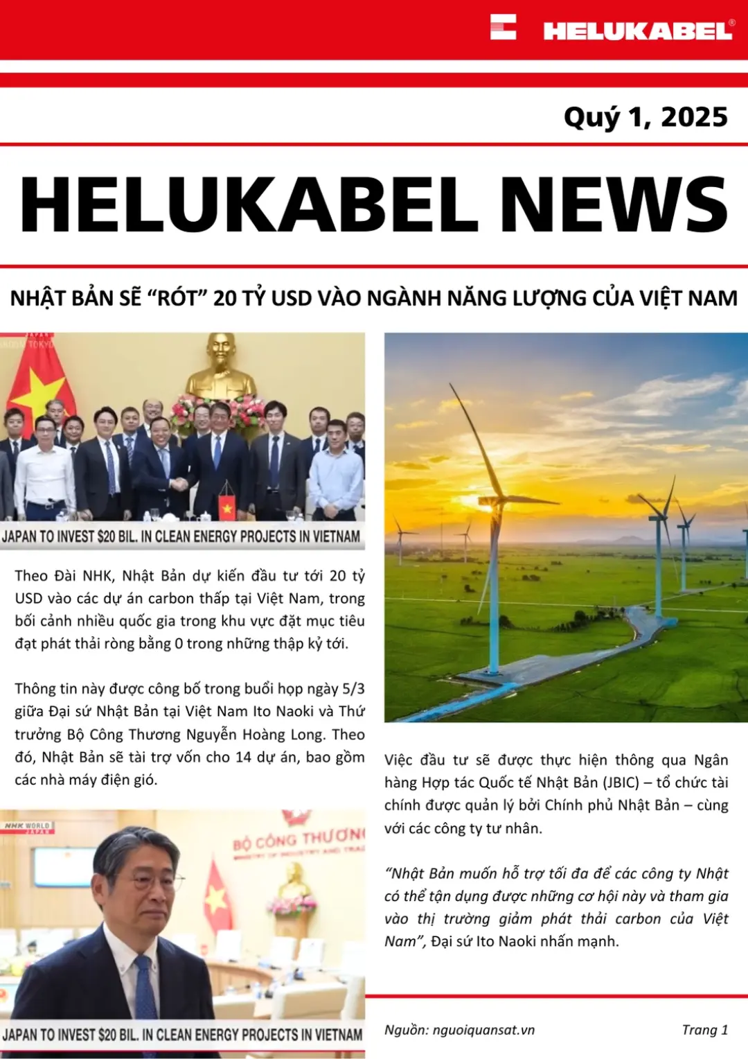Nhật bản sẽ “rót” 20 tỷ USD vào ngành năng lượng của Việt Nam
