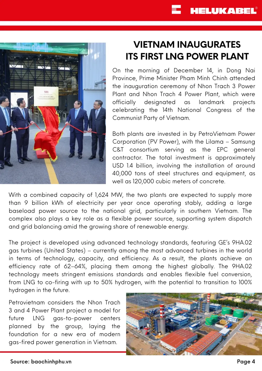HELUKABEL News in Quarter 4/2025 LNG power plant