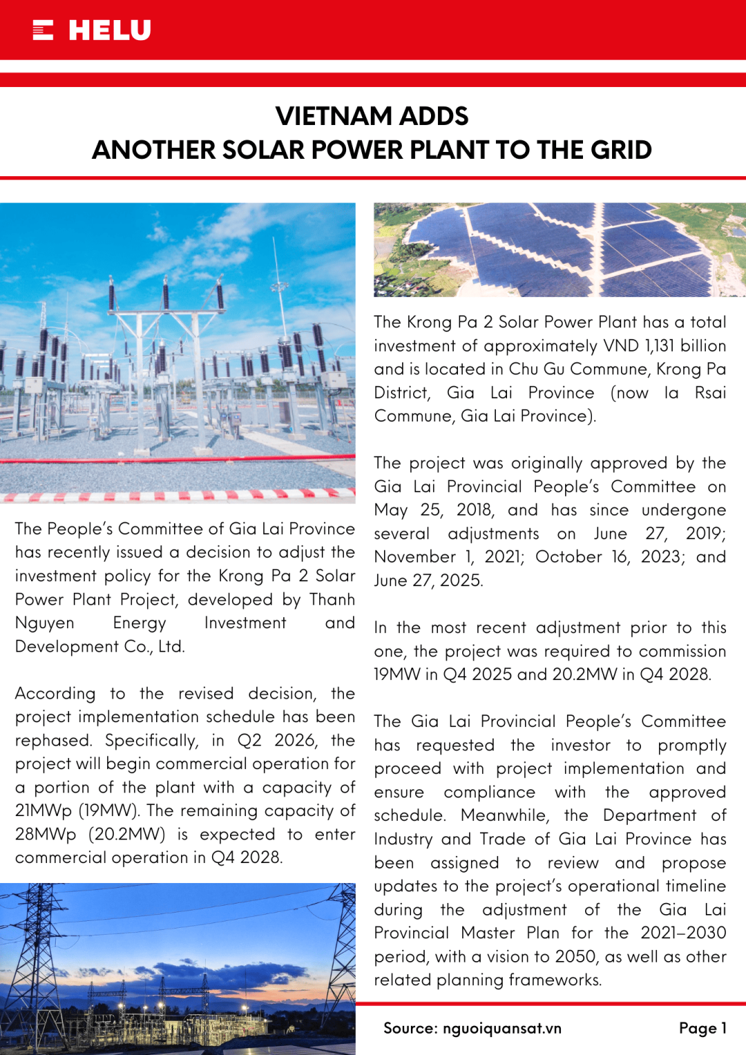 HELU News in Quarter 1/2026 about energy