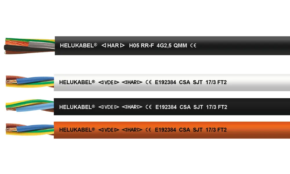 Ký hiệu HAR trên lớp vỏ bảo vệ của dây cáp điện