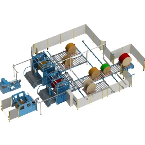 4. Dây chuyền quấn cáp với bộ phận tự động nâng drum cáp