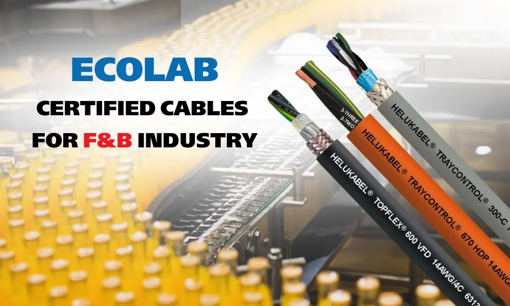 Một số sản phẩm cáp điều khiển đạt chuẩn ECOLAB cho ngành F&B