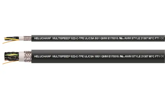 Dây cáp HELUCHAIN® MULTISPEED® 522-C-TPE UL/CSA chuyên dụng cho xích cáp