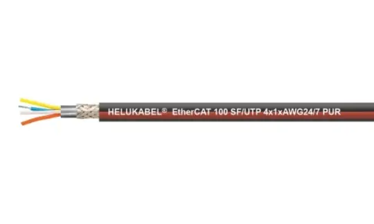 Cáp ethernet HELUKABEL® EtherCAT-P100S-M CAT.5e SF/UTP PUR CHAIN