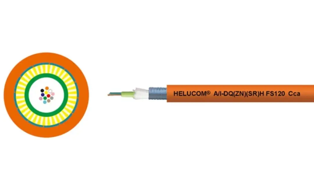 HELUCOM® FS120 A/I-DQ(ZN)(SR)H Cca fiber optics cable is produced by HELUKABEL.