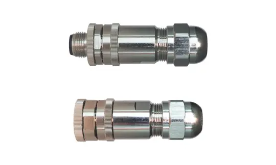 M12 connector with a nickel-plated brass material