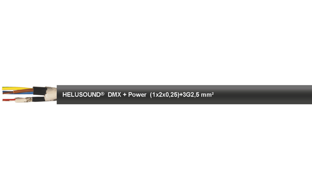DMX Hybrid Cable (DMX + POWER) 1x2x0.25 + 3G2.5 mm² black