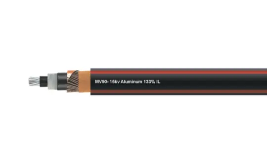 MV90—15 kV Aluminum, 133% Insulation Level (IL), TRXLPE—133% Insulation Level, PVC Jacket