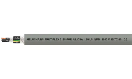 Cáp điều khiển HELUCHAIN® MULTIFLEX 512®-PUR UL/CSA chuyên dùng cho xích cáp