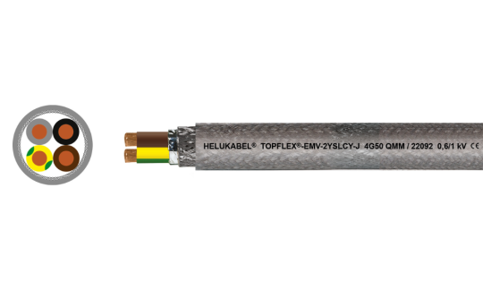 Cáp TOPFLEX® -EMV-2YSLCY-J  làm từ vật liệu PVC đặc biệt, có lớp chống nhiễu kép