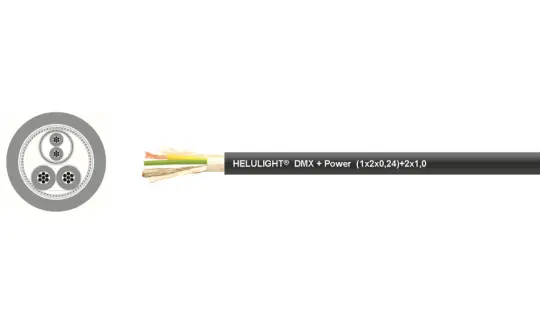 HELULIGHT® DMX + POWER Hybrid Cable, Black