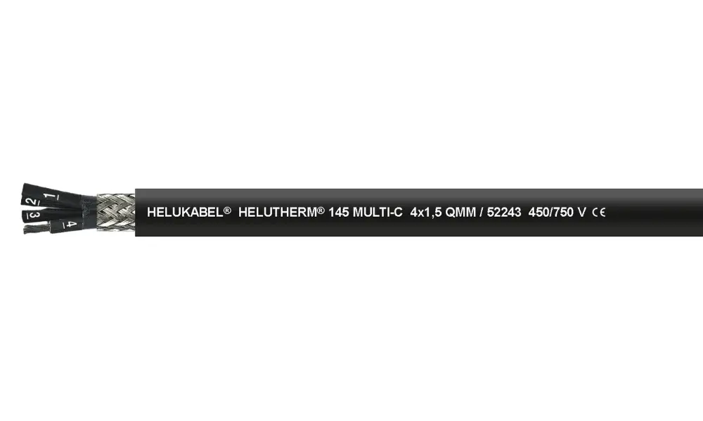 HELUTHERM® 145 MULTI-C temperature-resistant cable with a cross-linked, halogen-free outer sheath