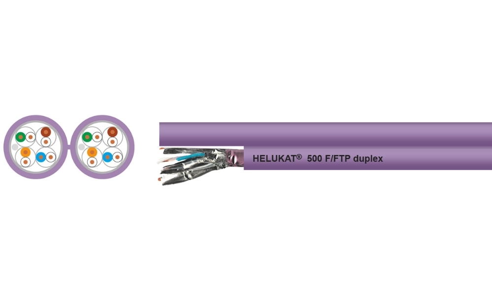 HELUKAT® 500 CAT.6A F/FTP duplex FRNC STATIC violet twisted pair cable