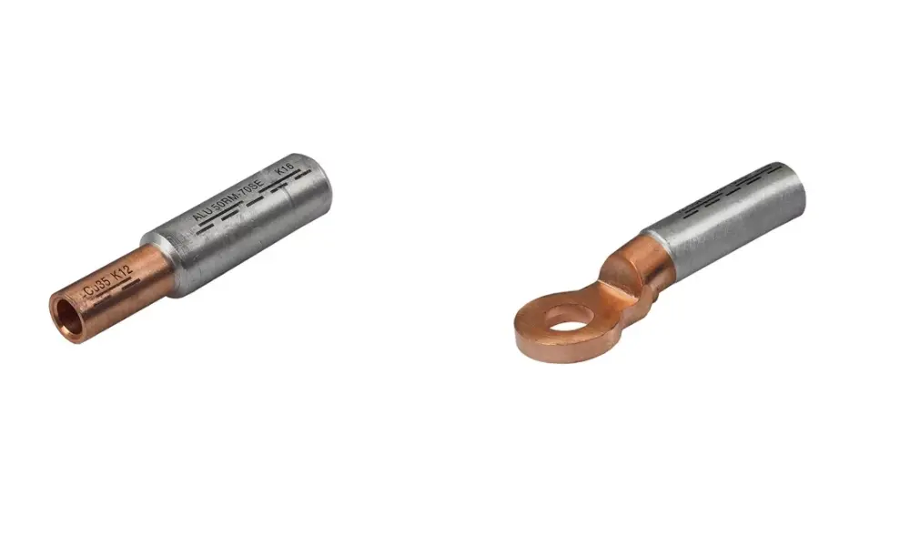 Đầu cos lưỡng kim HELU-S-PV-AL CU (trái) và HELU-S-PK-AL CU (phải)