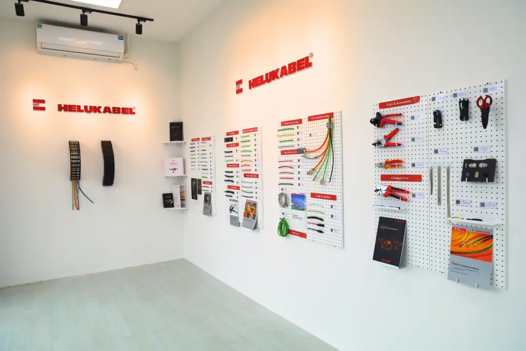 The whole area for product display in the office
