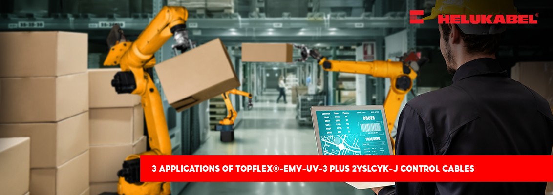 3 applications of topflex®-emv-uv-3 plus 2yslcyk-j control cable