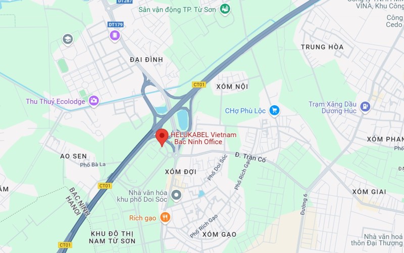 Map to HELUKABEL Vietnam office in Bac Ninh