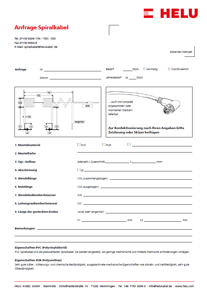 Anfrage Spiralkabel