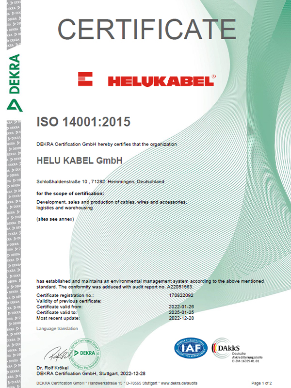 ISO 14001 - HELU KABEL GmbH