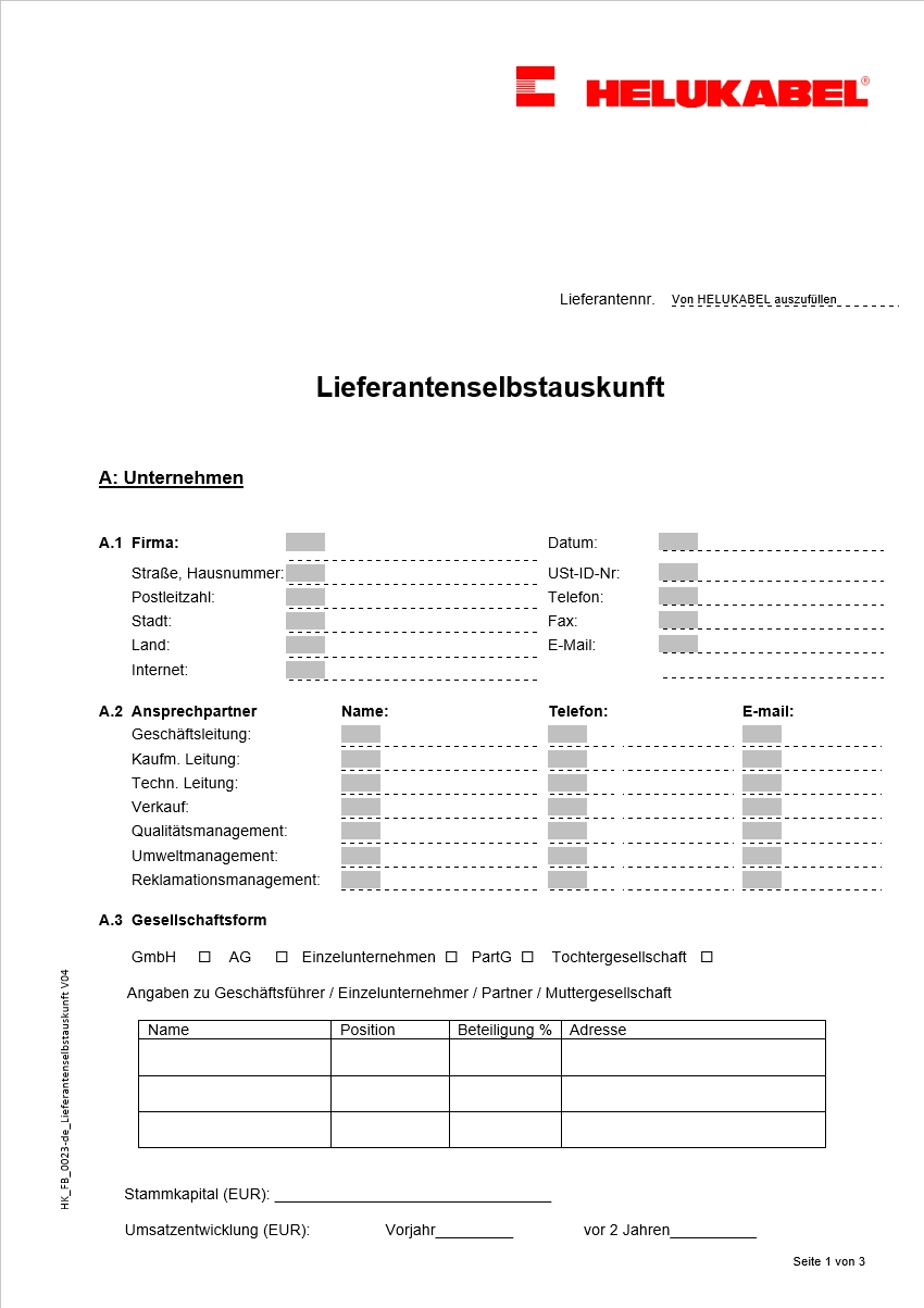 Lieferantenselbstauskunft