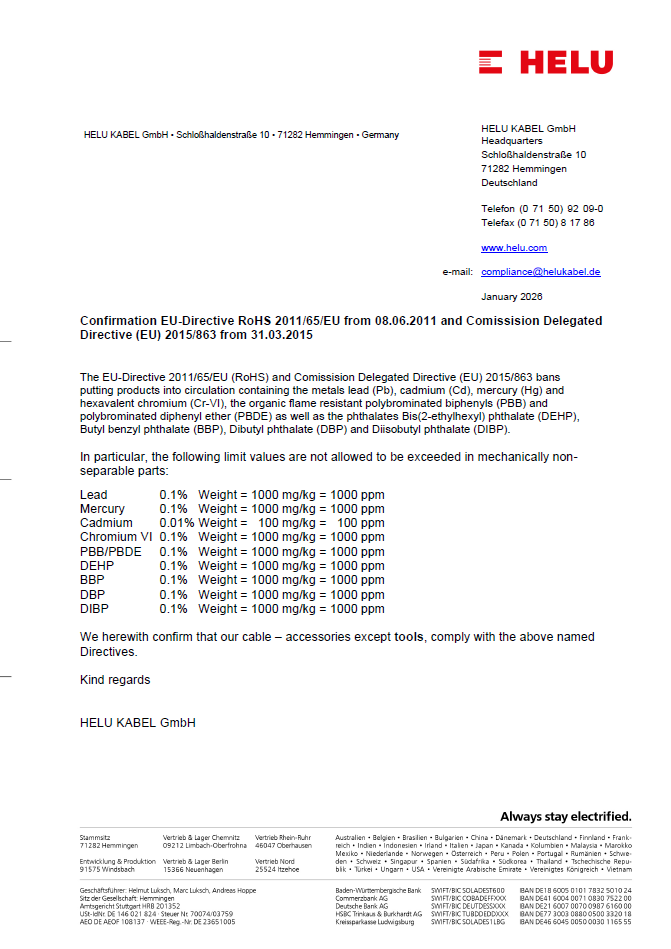 ROHS - Cables y Conductores